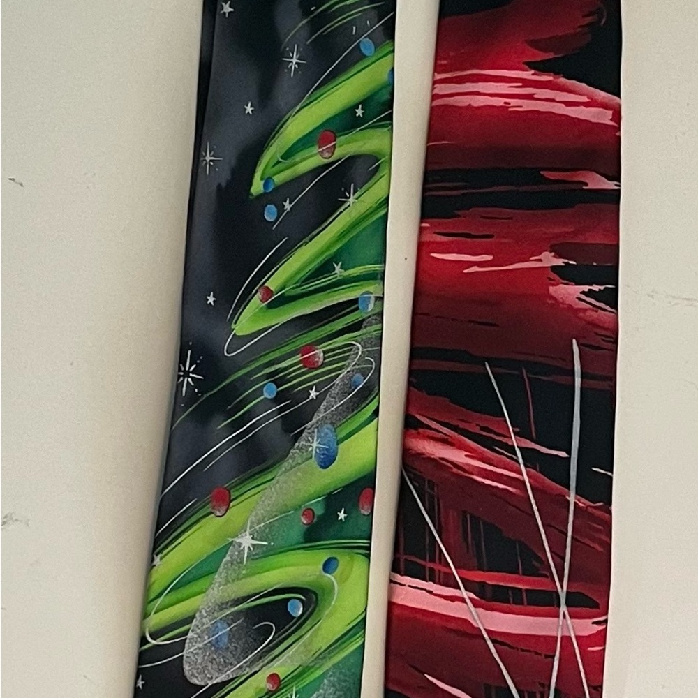 (2) Jerry Garcia Multicolor Abstract Collection Tie’s 100% Silk